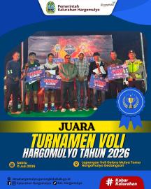 PENYERAHAN PENGHARGAAN JUARA TURNAMEN VOLI HARGOMULYO TAHUN 2026